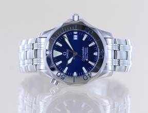 Thumbnail von Omega Seamaster 300m Electric Blue Dial Schwertzeiger Quartz rar 36 mm Unisex