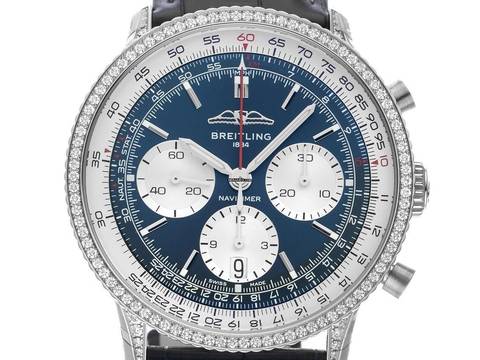 Breitling Navitimer 1 B01 Chronograph Ref.AB0139631C1P1 Bj.2026 Full Set Ungetragen Navitimer B01 Chronograph Diamanten Krokoleder Faltschließe
