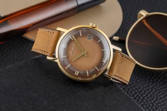 Thumbnail von Glashütte Original Spezimatic Brown Dial vergoldet Automatik Herrenuhr Kaliber 75 Vintage