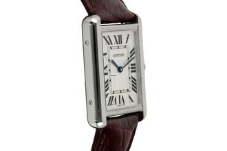 Thumbnail von Cartier Tank Solo Edelstahl Herrenuhr Saphirglas Ref WSTA0028 Box & Papiere 2017