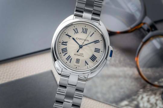  Cartier Clé de Cartier Automatik Edelstahl Herrenuhr Ref. WSCL0007 B&P 2019 