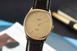 Thumbnail von Rolex Cellini 18k (0,750) Gold Handaufzug Herrenuhr Ref. 4133 Papiere 1988