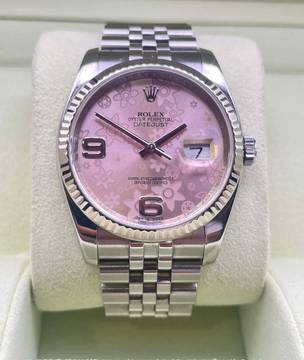 Rolex Datejust 36 PINK FLORAL (DIAL) FULL SET - BOX+PAPERS Top Condition year:2013 Jubilee