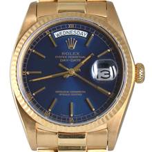 Thumbnail von Rolex Day-Date 36 18038 President Soleil blue dial gold 18KT Full Set TOP Condition