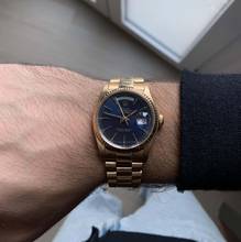 Thumbnail von Rolex Day-Date 36 18038 President Soleil blue dial gold 18KT Full Set TOP Condition