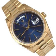Thumbnail von Rolex Day-Date 36 18038 President Soleil blue dial gold 18KT Full Set TOP Condition