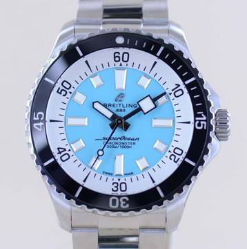Breitling Superocean 44 44mm Automatic Stahl Blue rubber Diver Top B+P