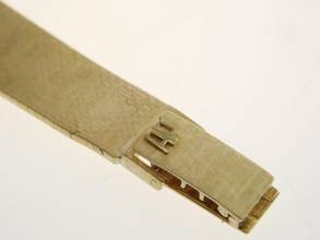 Thumbnail von Audemars Piguet 18 Karat Gelbgold mit original Diamantbesatz und grünem Blatt Rarität Lady Cocktailwatch im original Zustand Handaufzug