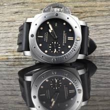 Thumbnail von Panerai Luminor Submersible 1950 3 Gün Otomatik Sol El Clous-de-Paris Zemin - Titanyum PAM00569 Tam Set 2015
