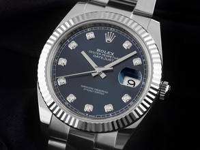 Thumbnail von Rolex Datejust 41 Ref.126334 Bj.2021 Full Set wie Neu Datejust Blau Diamanten Stahl 18kt Weißgold
