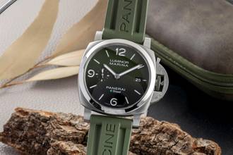 Thumbnail von Panerai Luminor Marina Automatic Verde Smeraldo Stahl Automatik Ref. PAM01356 B&P 2022