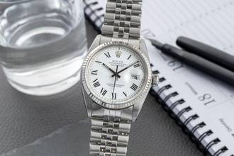 Thumbnail von Rolex Datejust 36 Buckley Dial Stahl / Weissgold Automatik Herrenuhr Ref. 16014