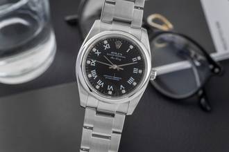 Thumbnail von Rolex Air King 34 Black Diamond Dial Edeltahl Automatik Medium Size Ref. 114200