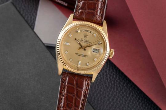  Rolex Day-Date 36 Gold Diamond Dial 18k (0,750) Gold Automatik Herrenuhr R. 1803 