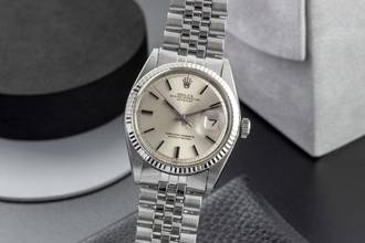 Thumbnail von Rolex Datejust 36 Silver Dial Stahl / Weissgold Automatik Herrenuhr 1601 Vintage