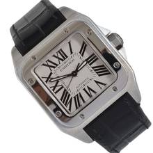 Thumbnail von Cartier Santos 100 Medium 33MM W20106X8 Silbernes Zifferblatt Komplettset Wie NEU