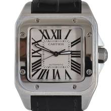 Thumbnail von Cartier Santos 100 Medium 33MM W20106X8 Silbernes Zifferblatt Komplettset Wie NEU