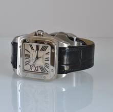Thumbnail von Cartier Santos 100 Medium 33MM W20106X8 Silbernes Zifferblatt Komplettset Wie NEU