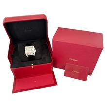 Thumbnail von Cartier Santos 100 Medium 33MM W20106X8 Silbernes Zifferblatt Komplettset Wie NEU