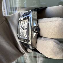 Thumbnail von Cartier Santos 100 Medium 33MM W20106X8 Silbernes Zifferblatt Komplettset Wie NEU