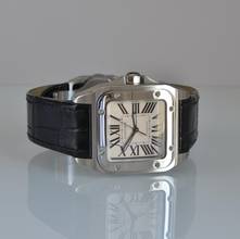 Thumbnail von Cartier Santos 100 Medium 33MM W20106X8 Silbernes Zifferblatt Komplettset Wie NEU
