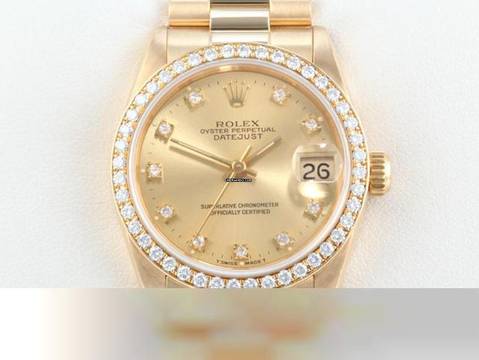 Rolex Datejust 31 31mm 68288 1995 Gelbgold 750 Diamanten Automatik Gold
