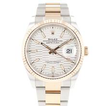 Thumbnail von Rolex Datejust 36 Steel Everose Gold Fluted Silver Motif Dial NEW