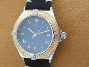Thumbnail von Breitling Callisto 34 mm Stahl Gold Herrenuhr im Top Zustand mit neuem Lederband
