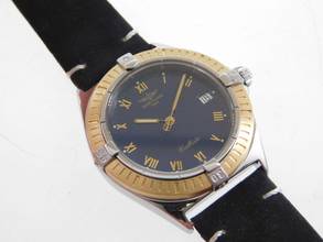 Thumbnail von Breitling Callisto 34 mm Stahl Gold Herrenuhr im Top Zustand mit neuem Lederband