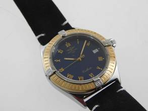 Thumbnail von Breitling Callisto 34 mm Stahl Gold Herrenuhr im Top Zustand mit neuem Lederband