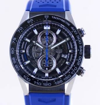 TAG Heuer Carrera Calibre HEUER 01 Date Chronograph Heuer 01 Black Ceramic Steel 45mm Skeleton B+P