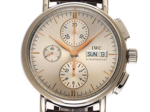 IWC Portofino Chronograph Day Date Ref.IW378302 2010 Full Set original Vintage unpoliert Portofino Day Date Chronograph Krokoleder Faltschließe