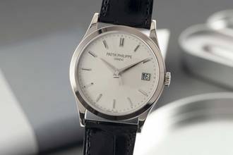Thumbnail von Patek Philippe Calatrava 18K (0,750) Beyaz Altın Otomatik Ref. 5296G-010 B&P 2009