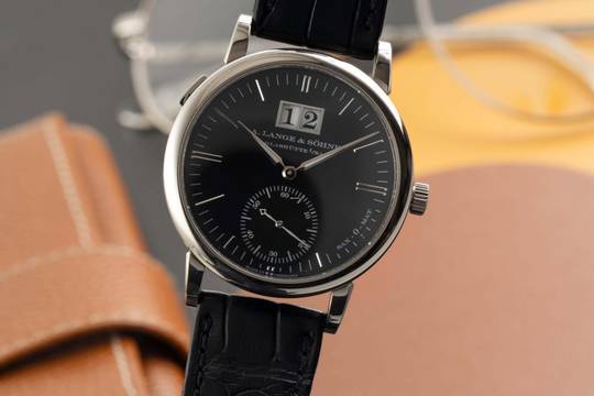 A. Lange & Söhne Langematik Sax-O-Mat 18K Weissgold Ref. 308.027 B&P 2001