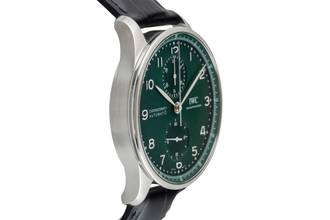 Thumbnail von IWC Portugieser Chronograph Green Dial Stahl Automatik Herrenuhr Ref. IW371615