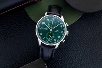 Thumbnail von IWC Portugieser Chronograph Green Dial Stahl Automatik Herrenuhr Ref. IW371615