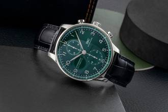 Thumbnail von IWC Portugieser Chronograph Green Dial Stahl Automatik Herrenuhr Ref. IW371615