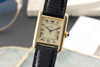 Thumbnail von Cartier Tank must de Cartier PM Ivory Dial 925 Silber Handaufzug Damenuhr