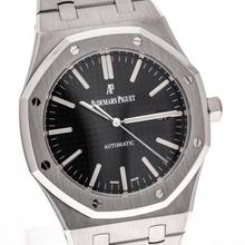 Thumbnail von Audemars Piguet Royal Oak Selfwinding Steel 41 Black – 15400ST.OO.1220ST.01 – neredeyse yeni – 2016 Tam Set