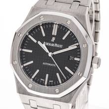 Thumbnail von Audemars Piguet Royal Oak Selfwinding Steel 41 Black – 15400ST.OO.1220ST.01 – neredeyse yeni – 2016 Tam Set