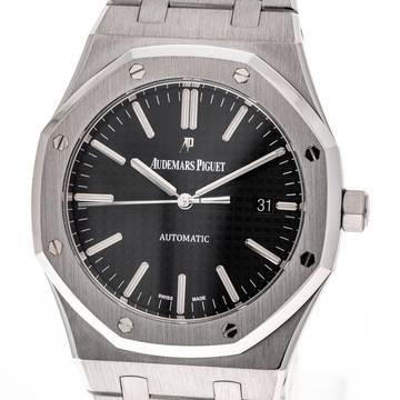 Audemars Piguet Royal Oak Selfwinding Steel 41 Black – 15400ST.OO.1220ST.01 – like NEW – 2016 Full Set