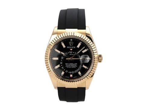 Rolex Sky-Dweller Gelbgold / Oysterflex Ref. 336238 Schwarz