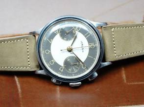 Thumbnail von Lemania RARE 15TL CHRONOGRAPH BEZAUBERNDER RADIALZIFFERBLATT AUS DEN FRÜHEN 40er JAHREN VINTAGE