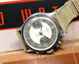 Thumbnail von Lemania RARE 15TL CHRONOGRAPH BEZAUBERNDER RADIALZIFFERBLATT AUS DEN FRÜHEN 40er JAHREN VINTAGE