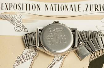 Thumbnail von Lemania 28,9 CHRONOGRAPH FÜR DIE NATIONALEXPOSITION 1939 IN ZÜRICH SELTENES VINTAGE
