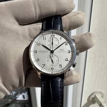 Thumbnail von IWC Portugieser Chronograph Portuguese IW3714 chronograph silver dial Full Set 2004