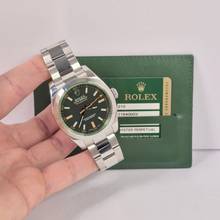 Thumbnail von Rolex Milgauss Schwarzes Zifferblatt Grüner Saphir 40mm Automatik Komplett