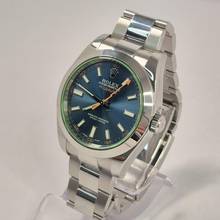 Thumbnail von Rolex Milgauss Blaues Zifferblatt Grüner Saphir 40mm Automatik Vollständig
