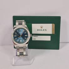 Thumbnail von Rolex Milgauss Blaues Zifferblatt Grüner Saphir 40mm Automatik Vollständig