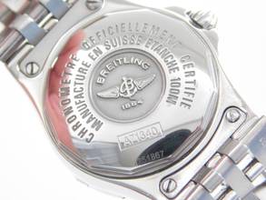 Thumbnail von Breitling Galactic 30 Starliner / Galactic 30 mit Perlmuttzifferblatt im Top Zustand Mid Size langes Band im Best Zustand 30 mm ohne Krone